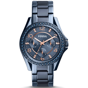 Watch strap Fossil ES4294 Stainless steel Blue 18mm